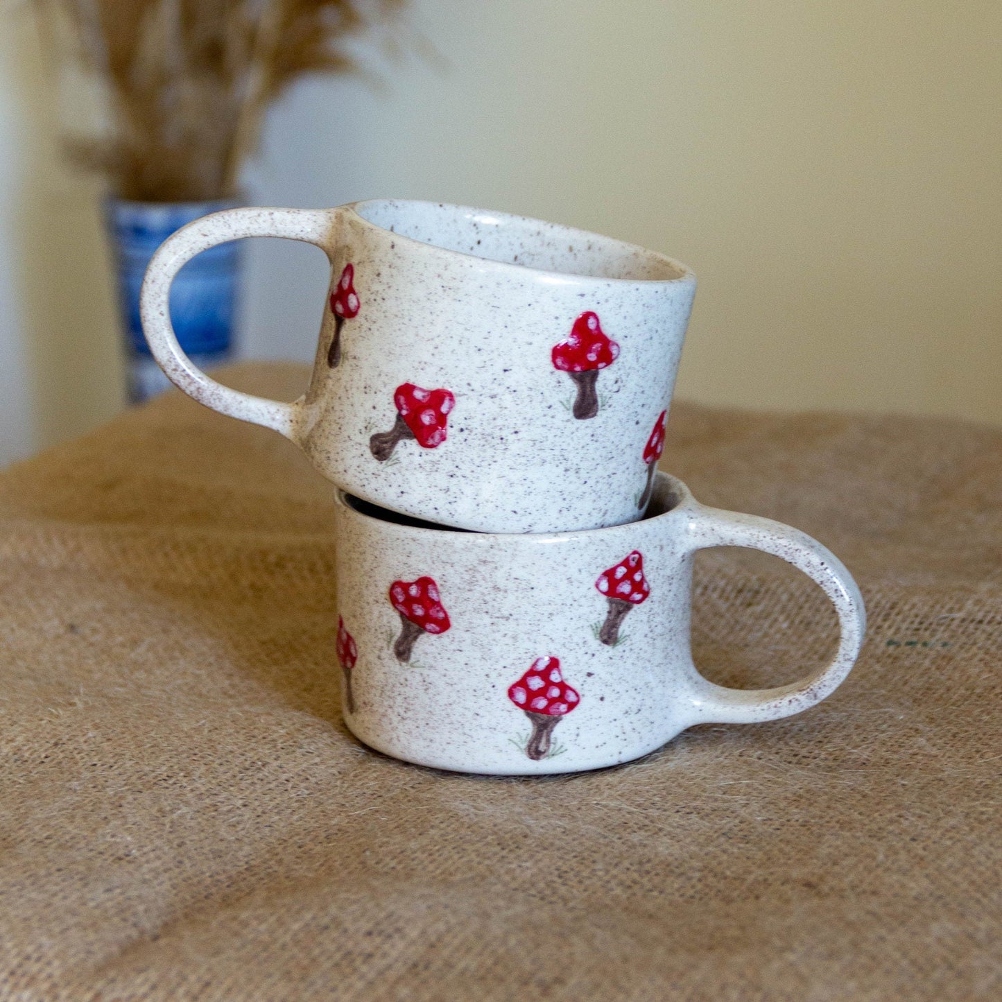 Mushroom Mug, Ceramic Mug Set, Handmade Pottery Mug