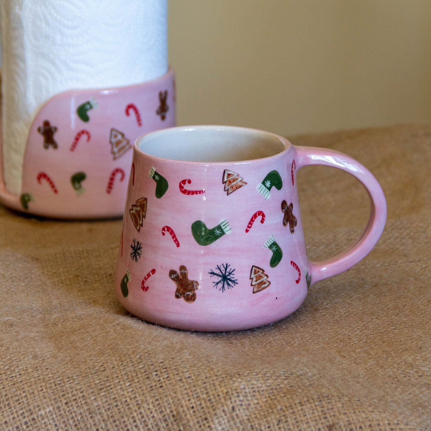 Christmas Mug, Pottery Coffee Mug, New Year Gift