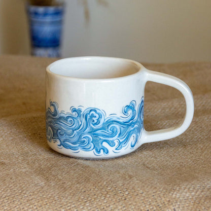 Nautical Decor Coffee Mug, Ceramic Mug, Handmade Pottery Mug