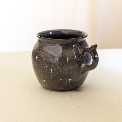 Moon and Sky Coffee Mug, Handmade Ceramic Mug Night Sky Celestial Mug