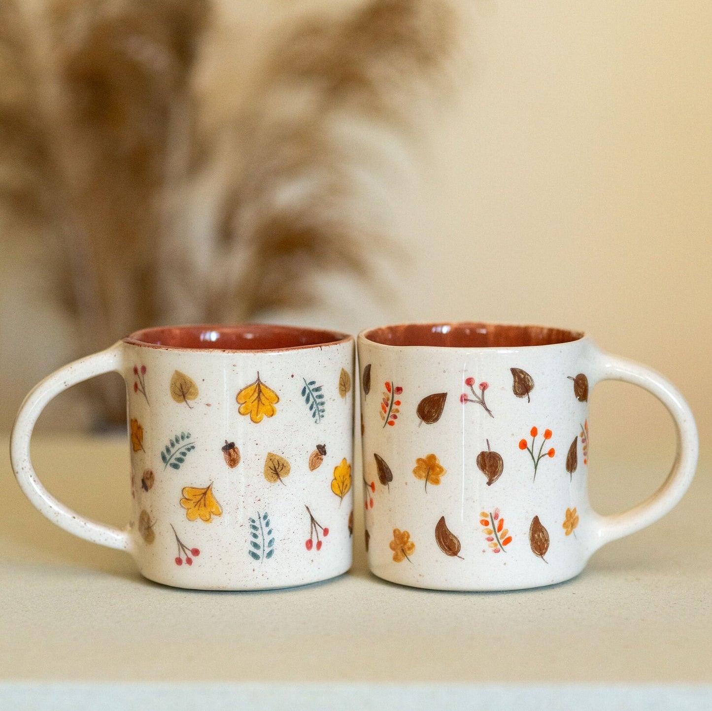 Fall Mug Set, Pumpkin Spice Mug, Handmade Ceramic Mug Set | Set of 2