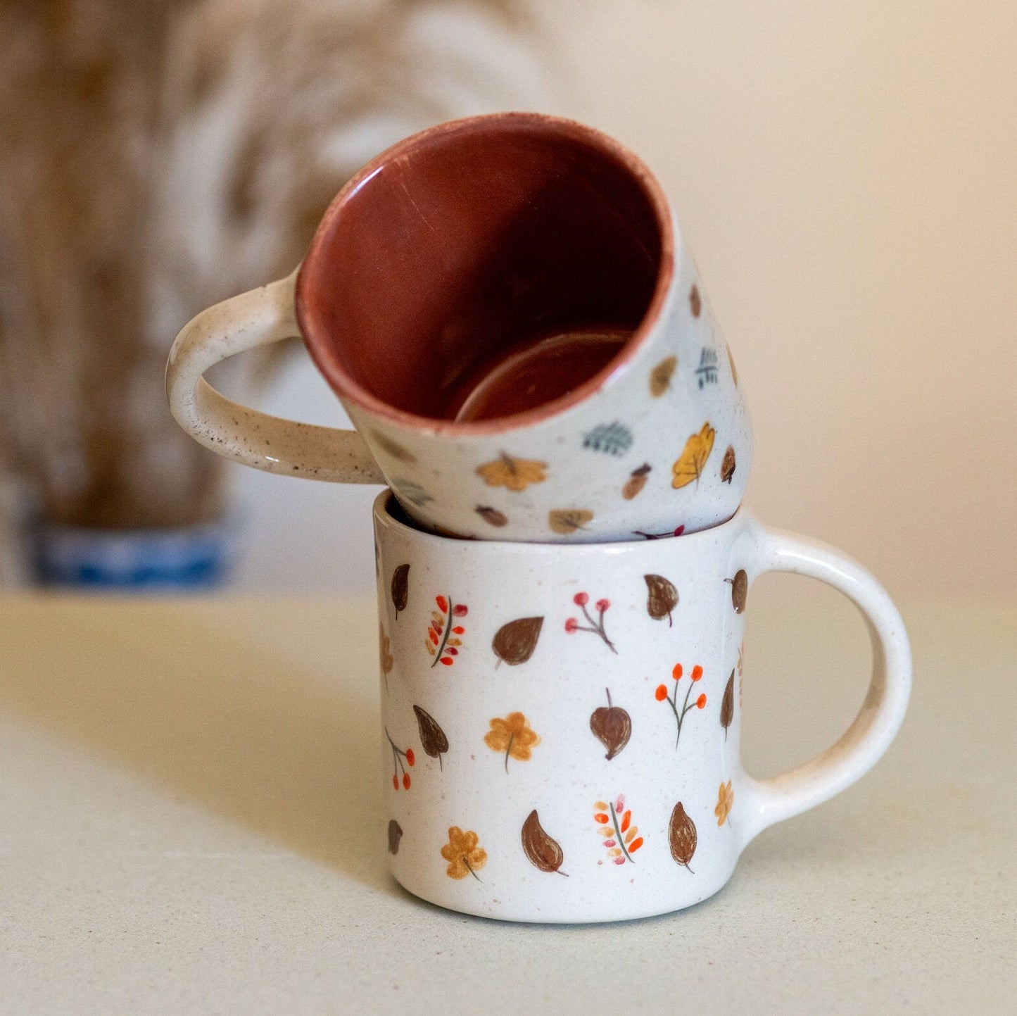 Fall Mug Set, Pumpkin Spice Mug, Handmade Ceramic Mug Set | Set of 2