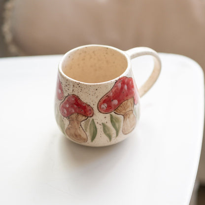 Mushroom Mug, Handmade Ceramic Mug, Large Coffee Mug