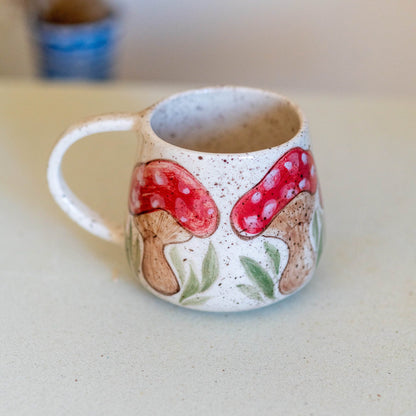 Mushroom Mug, Handmade Ceramic Mug, Large Coffee Mug