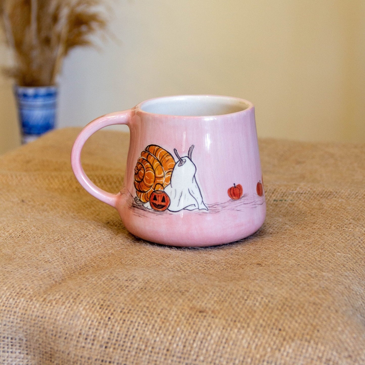 Halloween Mug - Snail and Pumpkin Ceramic Mug