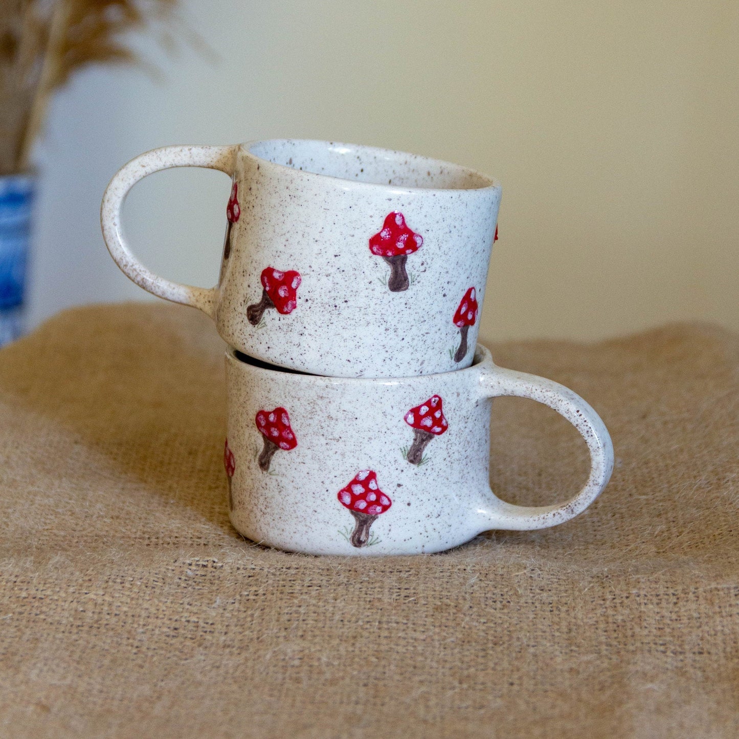 Mushroom Mug, Ceramic Mug Set, Handmade Pottery Mug