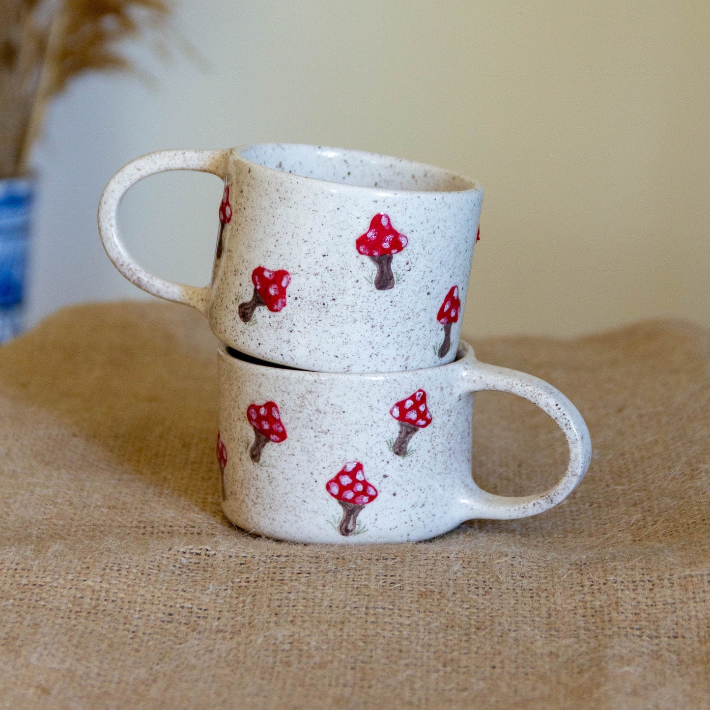 Mushroom Mug, Ceramic Mug Set, Handmade Pottery Mug