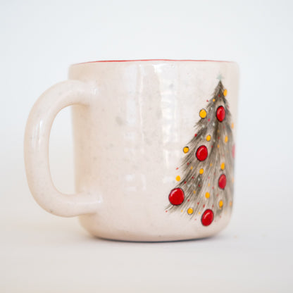 Christmas Mug, Ceramic Coffee Mug, New Year Tree Coffee Mug