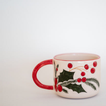 Christmas Mug Espresso Cup, Handmade Christmas Gift, Pottery Mug