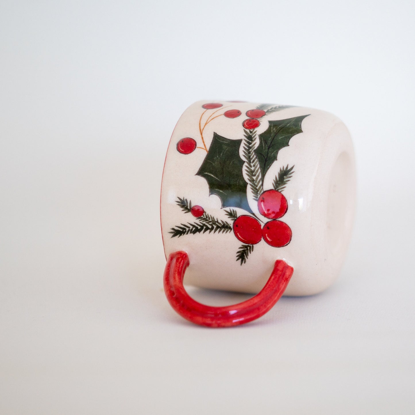 Christmas Mug Espresso Cup, Handmade Christmas Gift, Pottery Mug