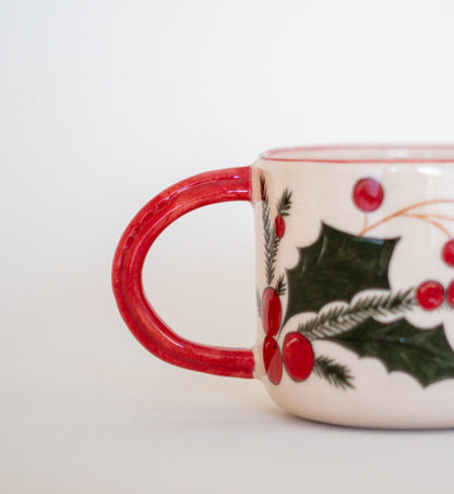 Christmas Mug Espresso Cup, Handmade Christmas Gift, Pottery Mug