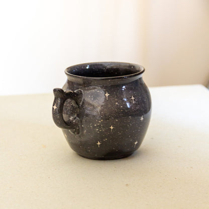 Moon and Sky Coffee Mug, Handmade Ceramic Mug Night Sky Celestial Mug