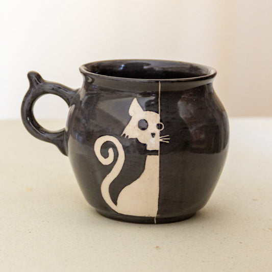 White Ghost Cat Coffee Mug