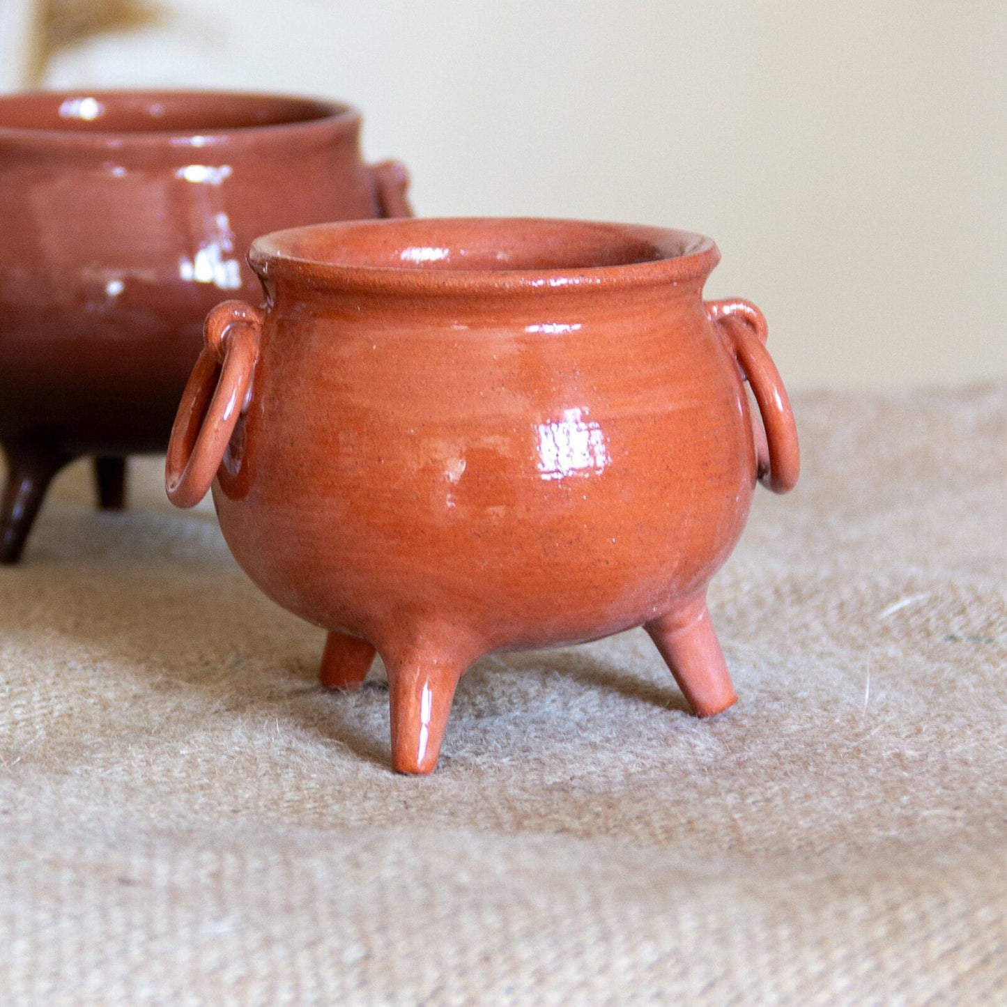 Halloween Decor Cauldron - Handmade Ceramic Pot