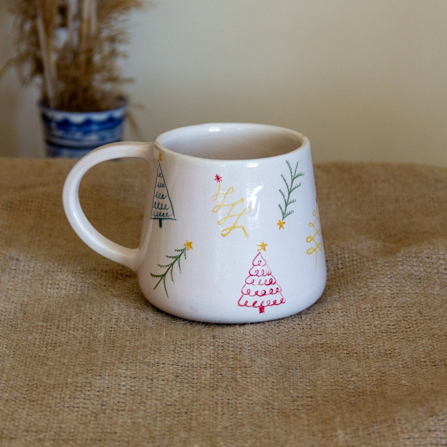 Christmas Mug, Handmade Ceramic Coffee Mug, Christmas Gift