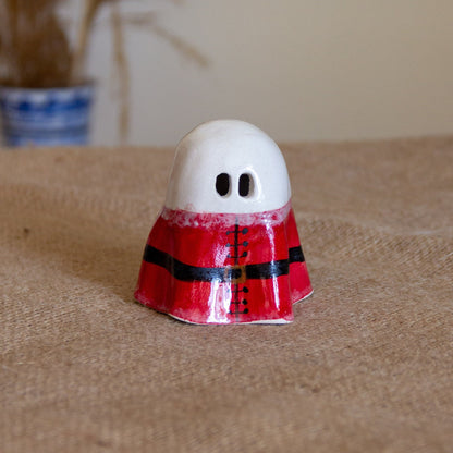 Ghost Incense Burner Christmas, Handmade Ceramic Tea light Holder, Santa Christmas Gift