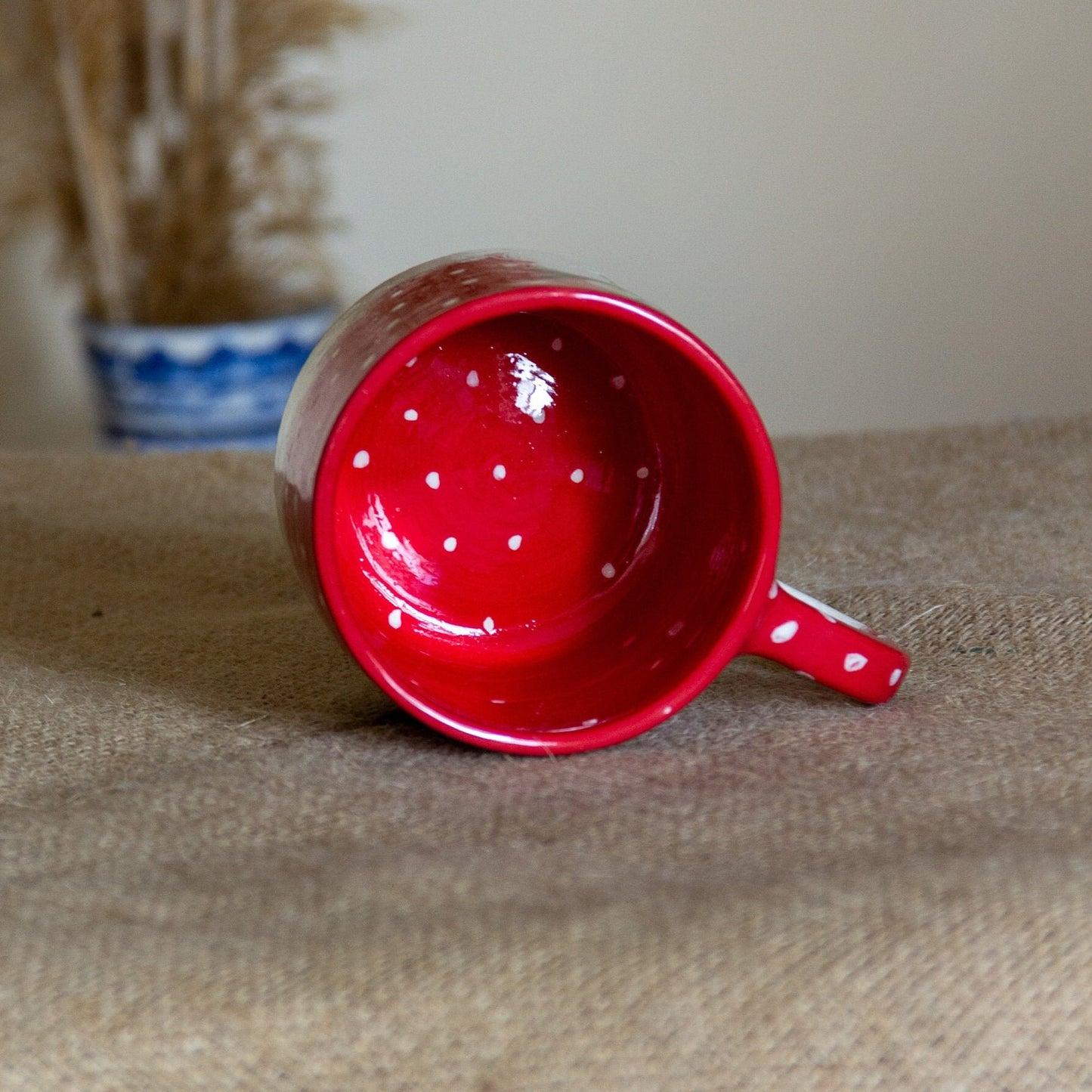 Snowman Christmas Mug, Handmade Ceramic Coffee Mug, New Year Coffee Cup