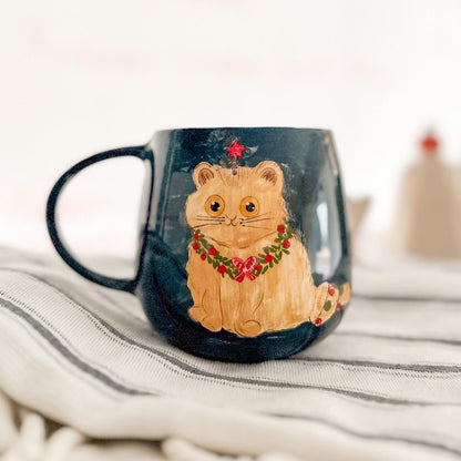 Christmas Coffee Mug, Cute Cat Coffee Mug