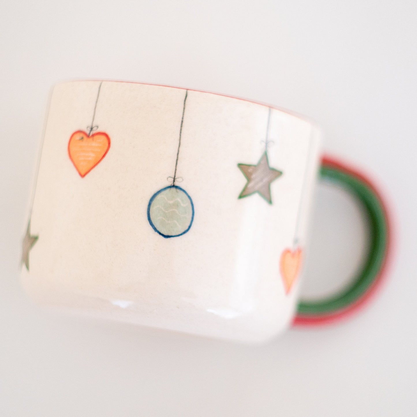 Christmas Ornament Espresso Cup, Handmade Christmas Gift, Pottery Mug, Christmas Coffee Mug