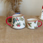 Christmas Mug Christmas Decor, Handmade Ceramic Coffee Mug Set, Christmas Gift Espresso Cup Set