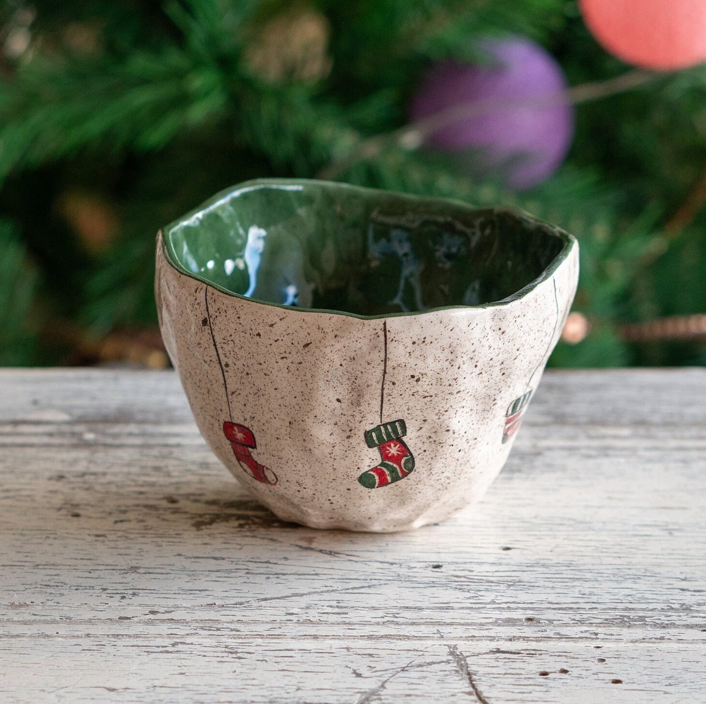 Christmas Socks Pottery Mug, Christmas Gift Coffee Mug, Handmade Gift