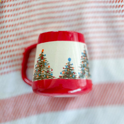 Christmas Tree Coffee Mug, Handmade Christmas Gift Mug, Ceramic Mug