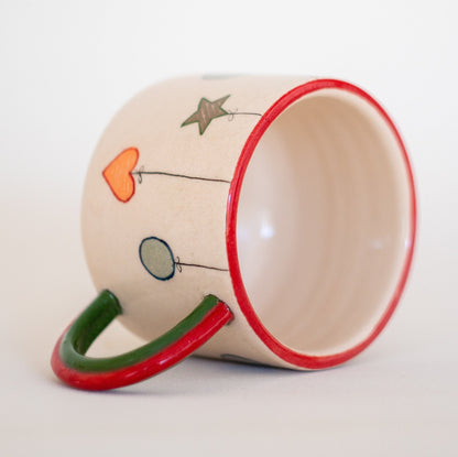 Christmas Ornament Espresso Cup, Handmade Christmas Gift, Pottery Mug, Christmas Coffee Mug