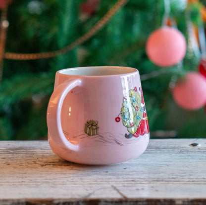 Christmas Mug Snail Santa Coffee Mug, Handmade Ceramic Mug, Christmas Decor