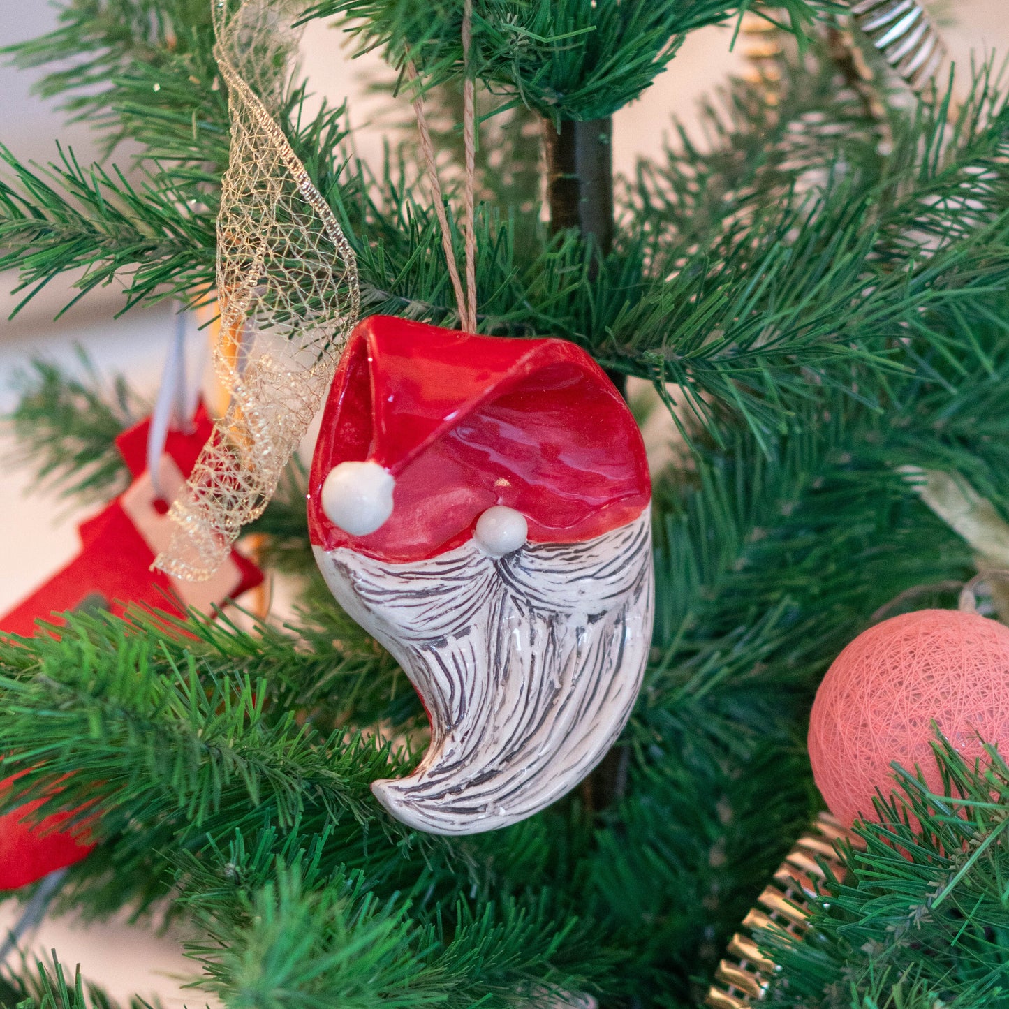 Secret Santa Christmas Tree Ornament, Ceramic New Year Tree Ornament