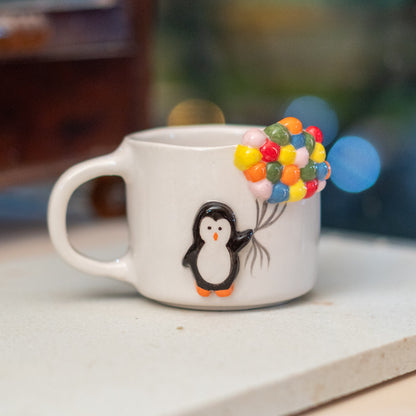 Cute Coffee Mug - Handmade Pottery, Cute Penguin, Unique Holiday Gift