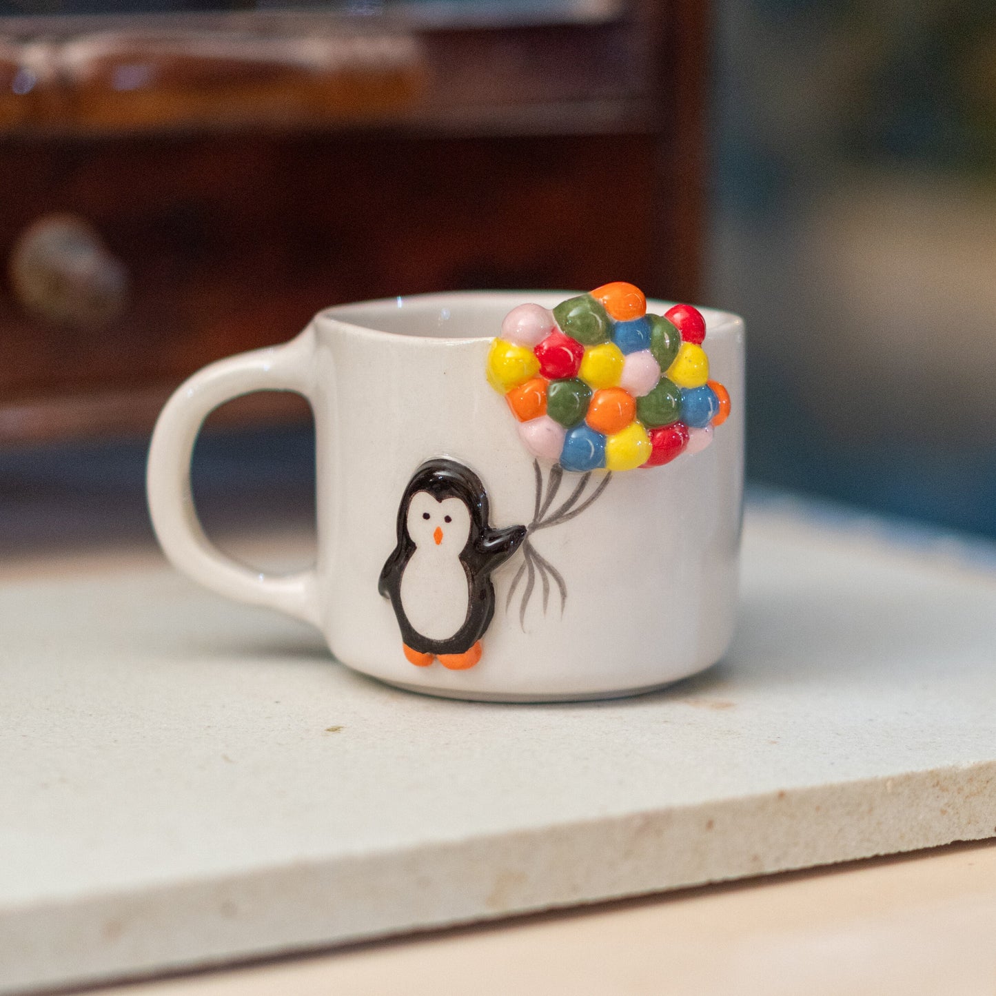 Cute Coffee Mug - Handmade Pottery, Cute Penguin, Unique Holiday Gift