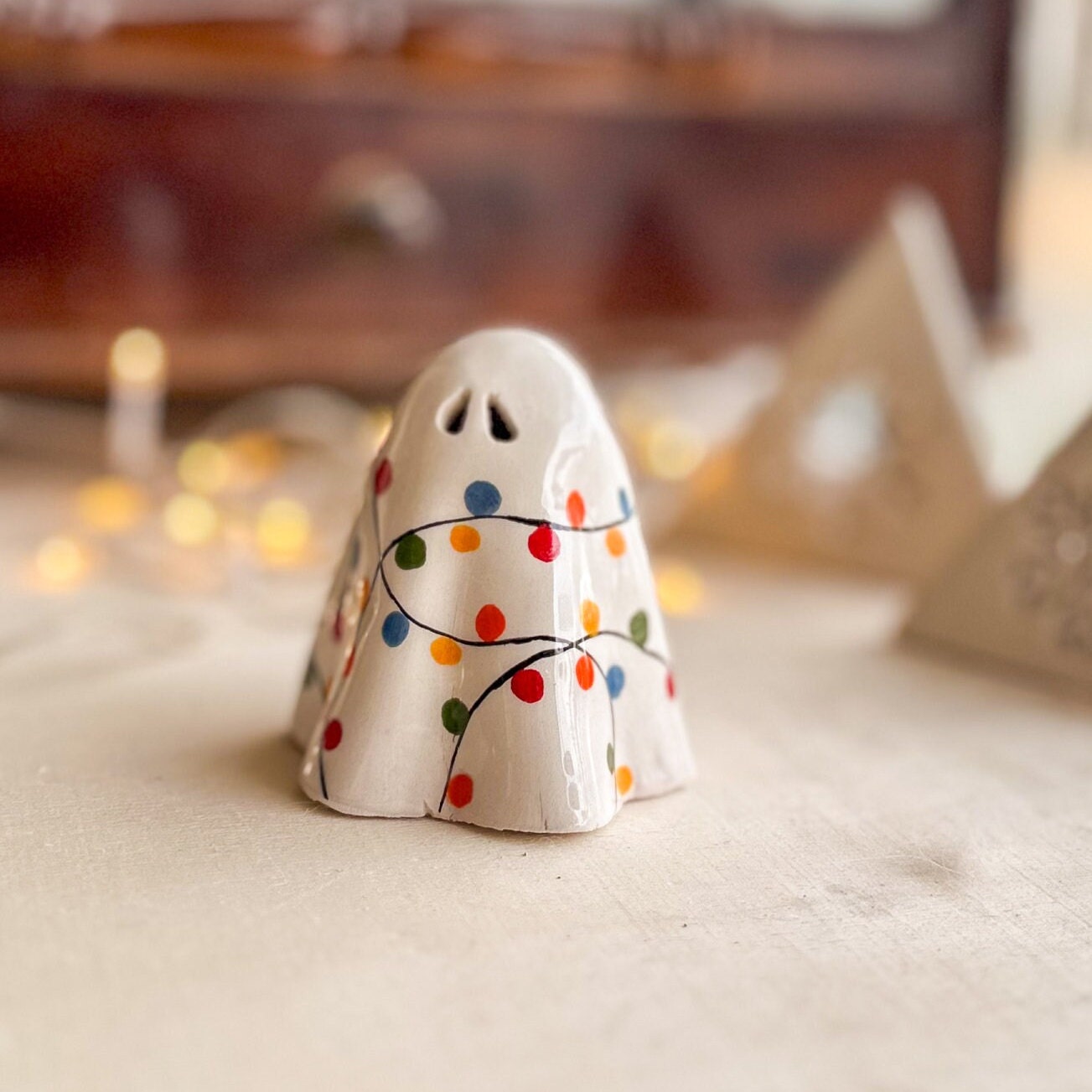 Christmas Home Decor Tea Light Holder, Ornament Lights Ghost Incense Holder, Cute Holiday Decor