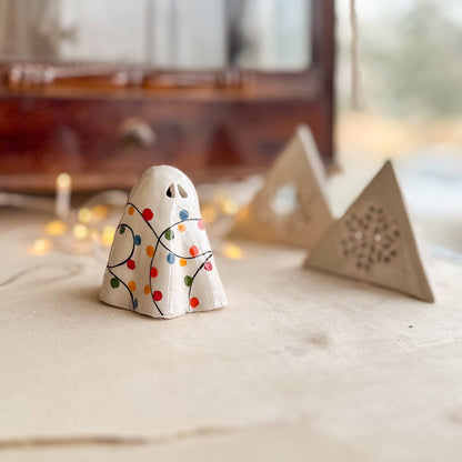 Christmas Home Decor Tea Light Holder, Ornament Lights Ghost Incense Holder, Cute Holiday Decor