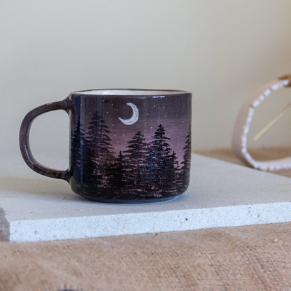 Red Sky at Night Shepherd's Delight - Forest Mug, Handmade Ceramic Coffee Mug