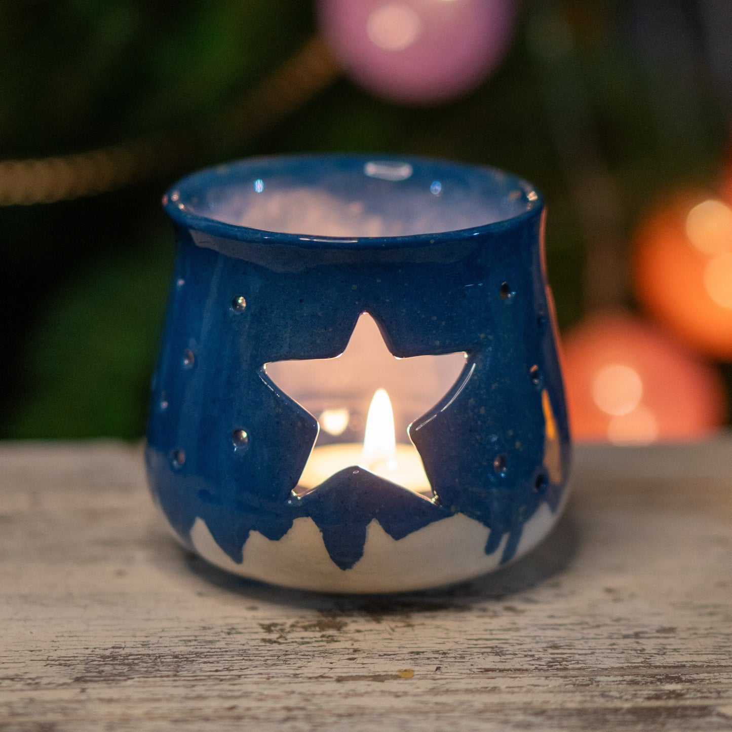 Cozy Tea Light Holder - Handmade Holiday Decor, Ceramic Candle Holder, Indoor Decoration Idea