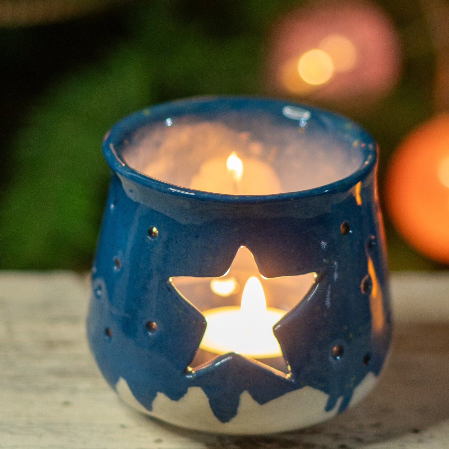 Cozy Tea Light Holder - Handmade Holiday Decor, Ceramic Candle Holder, Indoor Decoration Idea