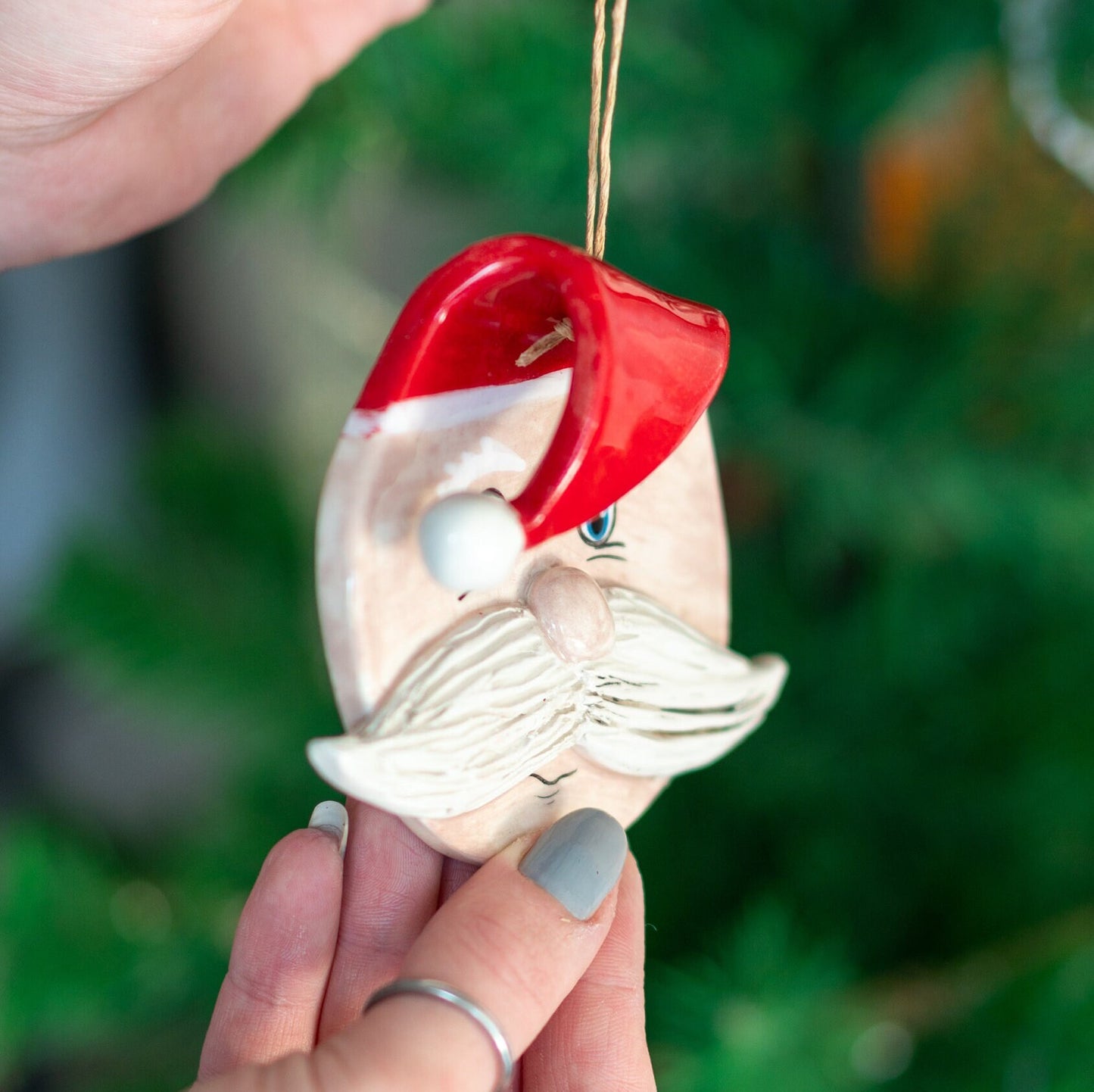 Christmas Tree Ornament - Santa Claus Decor, Handmade Christmas Home Decor