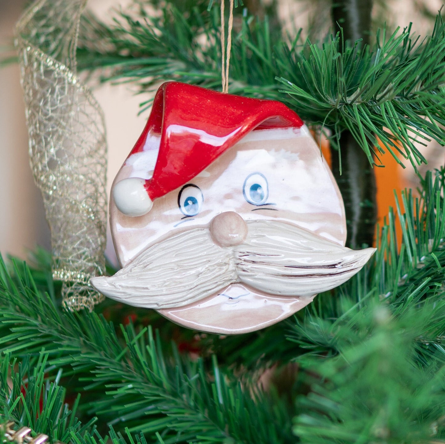 Christmas Tree Ornament - Santa Claus Decor, Handmade Christmas Home Decor