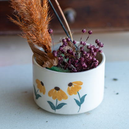 Unique Planter Daisy Flower Pot, Handmade Ceramic Indoor Planter