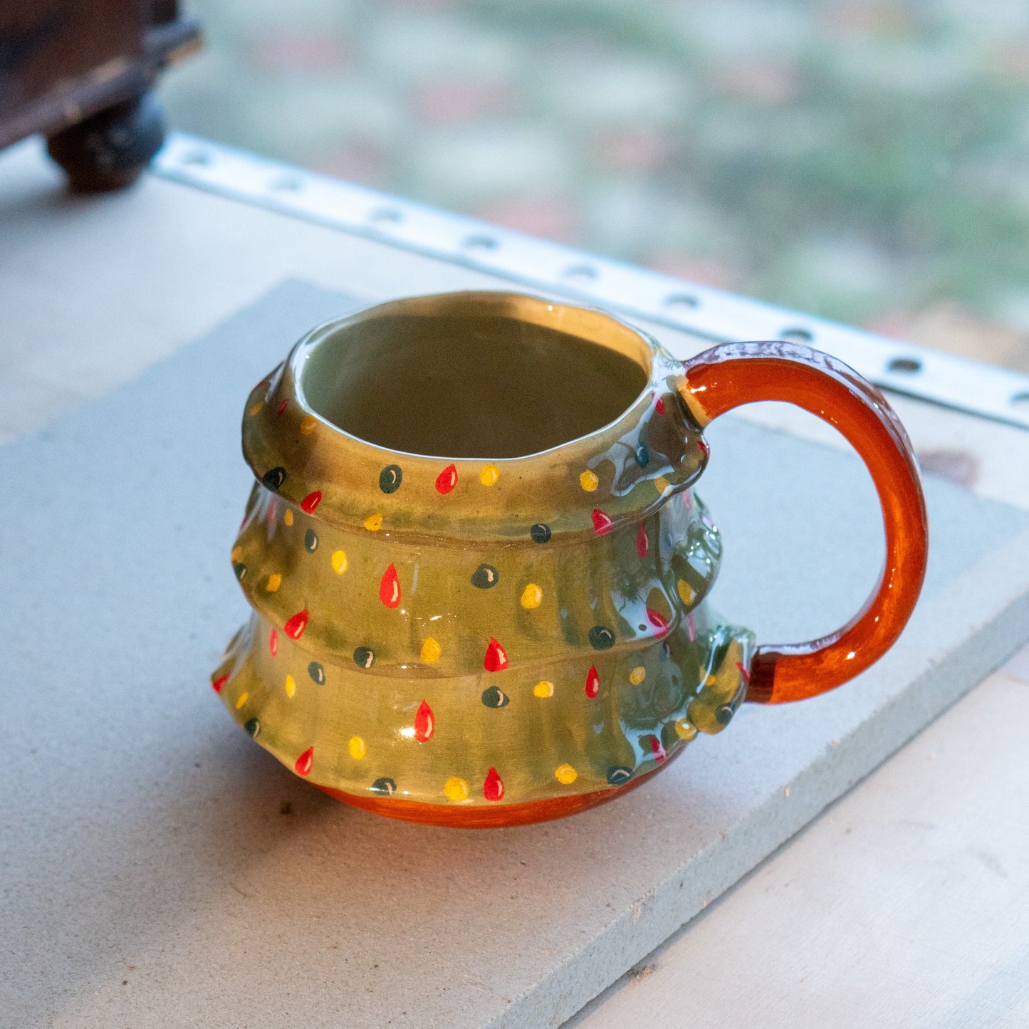 Pine Tree Mug - Christmas Spirit, Handmade Unique Mug, Lovely Christmas Gift