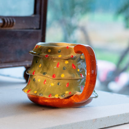 Pine Tree Mug - Christmas Spirit, Handmade Unique Mug, Lovely Christmas Gift