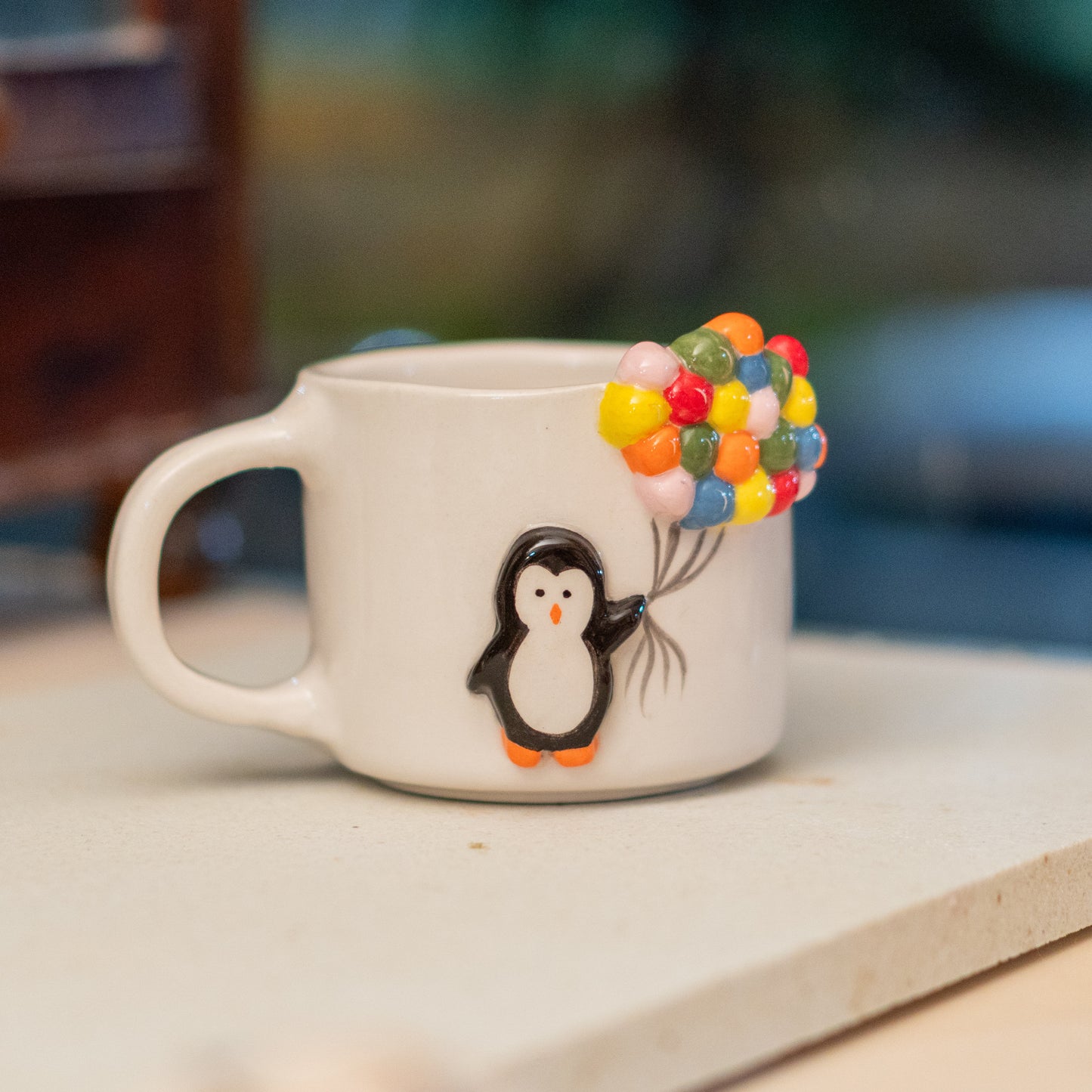 Cute Coffee Mug - Handmade Pottery, Cute Penguin, Unique Holiday Gift