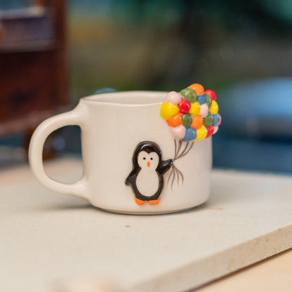 Cute Coffee Mug - Handmade Pottery, Cute Penguin, Unique Holiday Gift