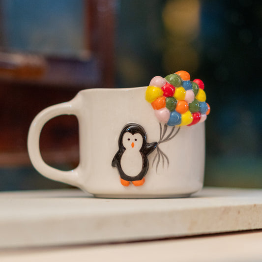 Cute Coffee Mug - Handmade Pottery, Cute Penguin, Unique Holiday Gift