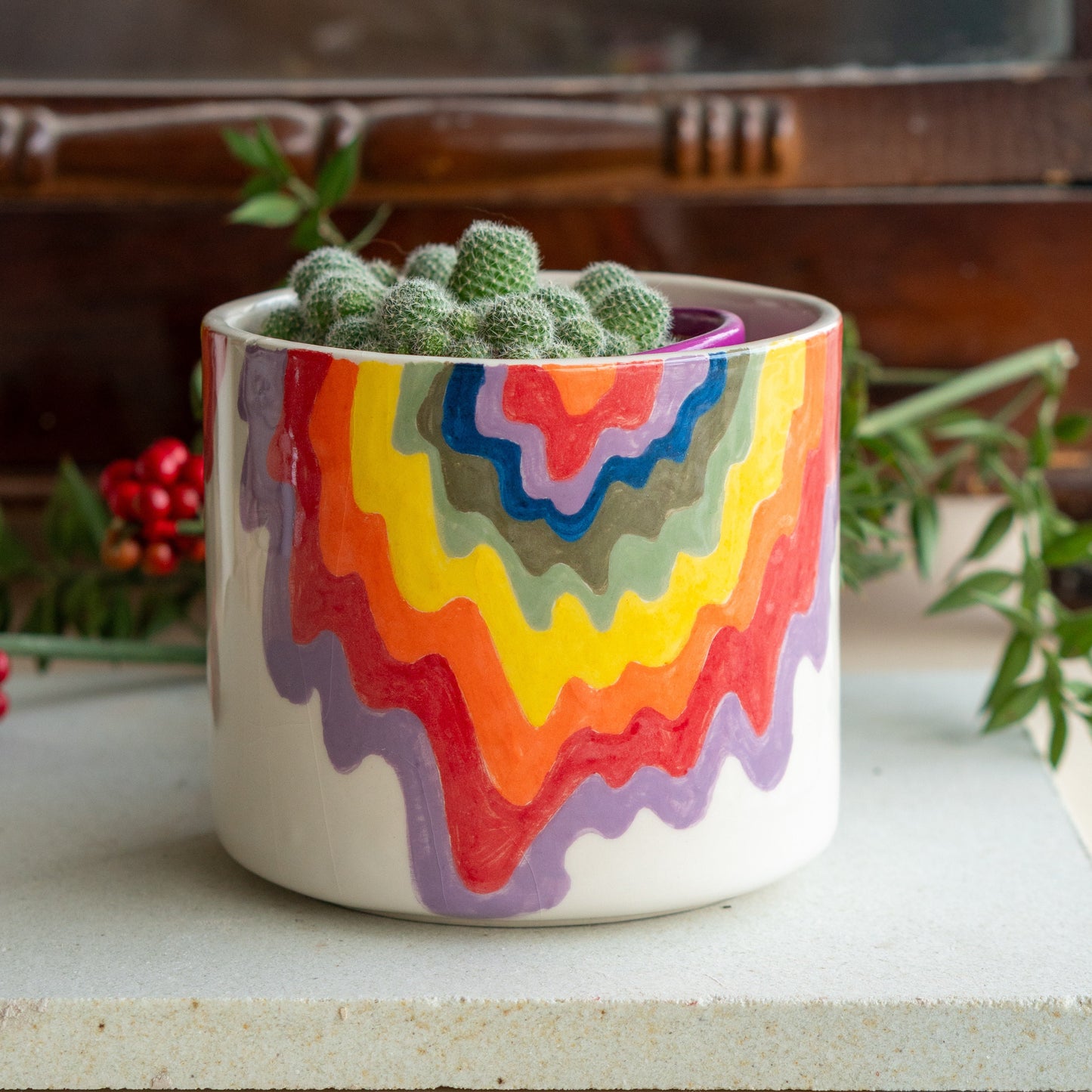 Unique Flower Pot - Ceramic Indoor Planter, Unique Home Decor