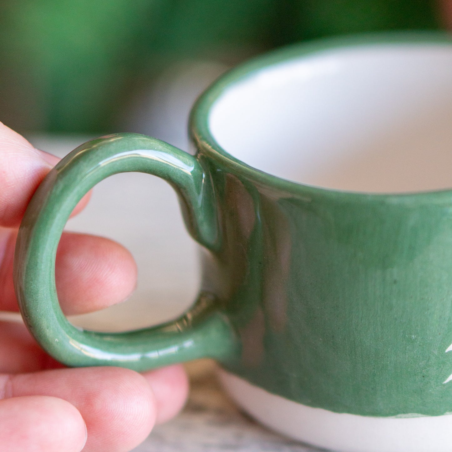 Christmas Spirit Coffee Mug - Handmade Ceramic Cup, Pine Tree Decorated Mug - Unique Holiday Gift