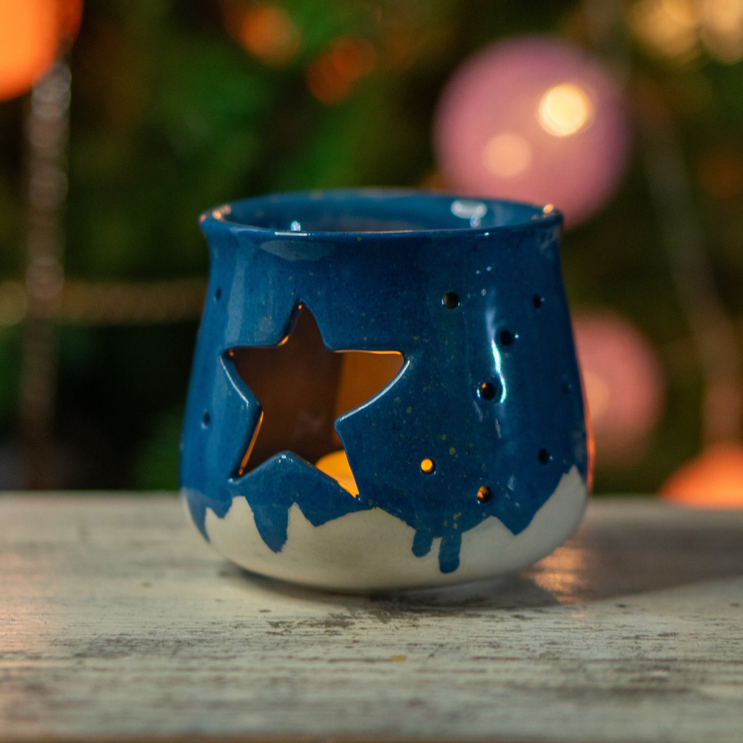 Cozy Tea Light Holder - Handmade Holiday Decor, Ceramic Candle Holder, Indoor Decoration Idea