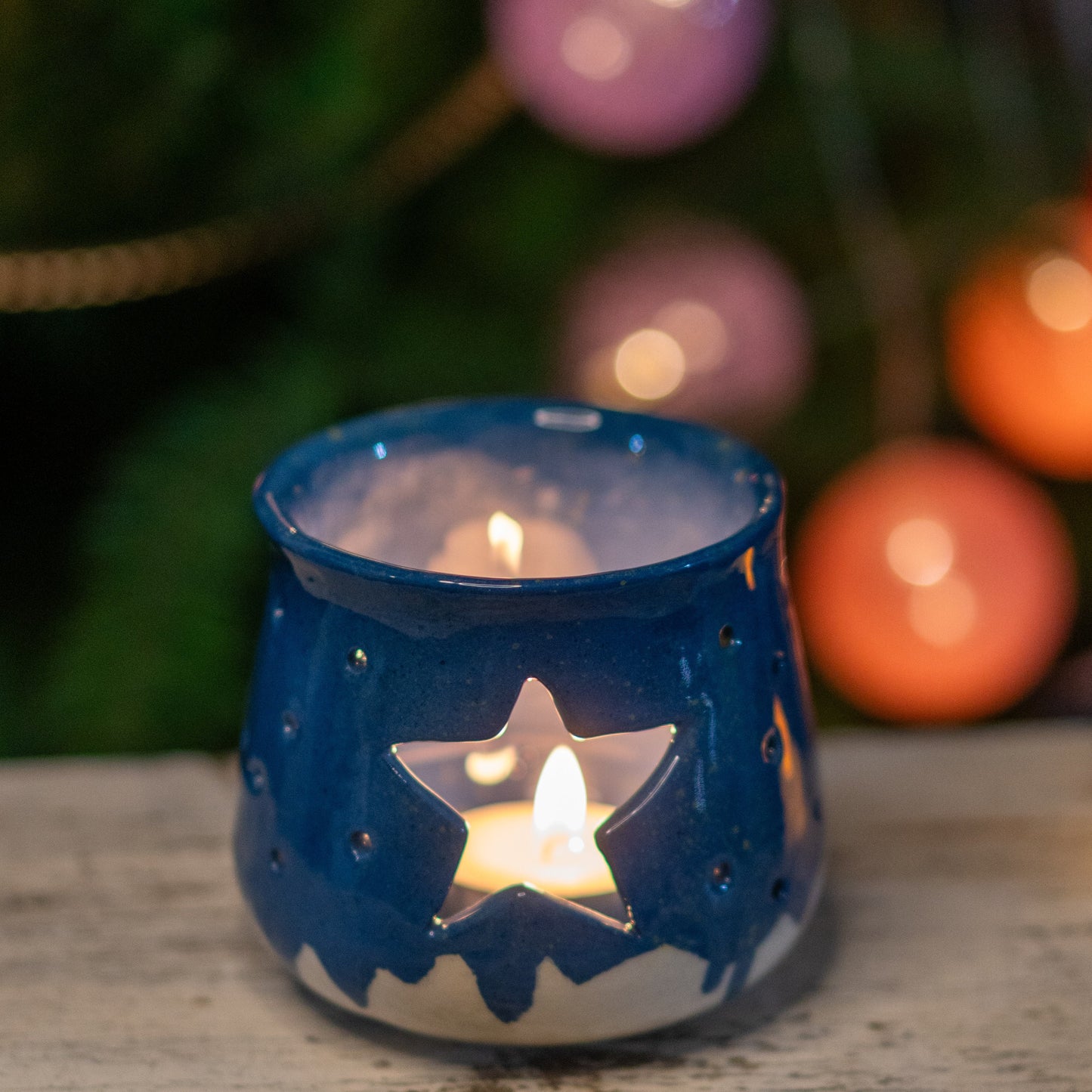 Cozy Tea Light Holder - Handmade Holiday Decor, Ceramic Candle Holder, Indoor Decoration Idea