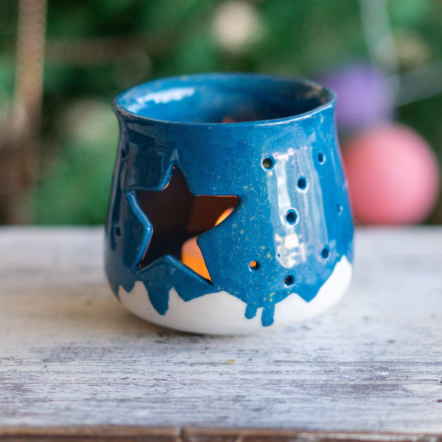 Cozy Tea Light Holder - Handmade Holiday Decor, Ceramic Candle Holder, Indoor Decoration Idea