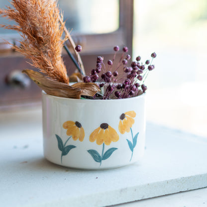 Unique Planter Daisy Flower Pot, Handmade Ceramic Indoor Planter